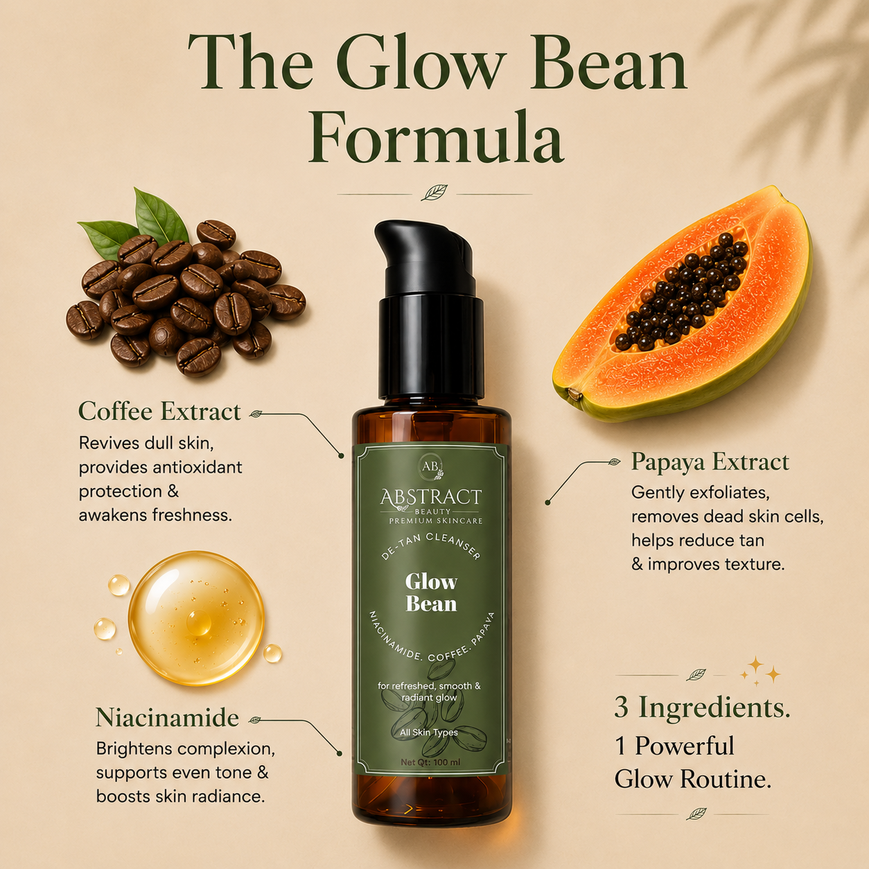 Glow Bean Detan Cleanser | 5% Niacinamide