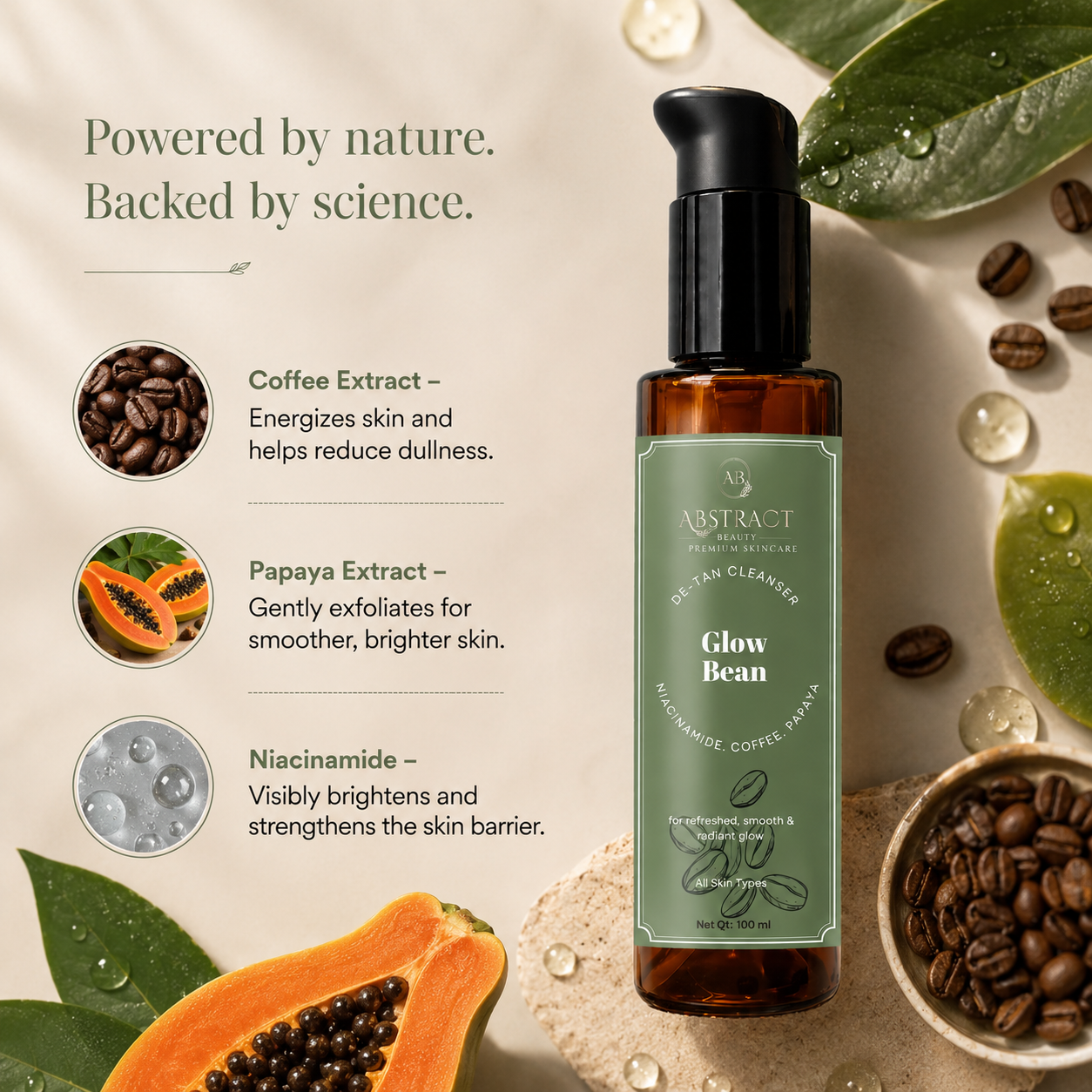 Glow Bean Detan Cleanser | 5% Niacinamide