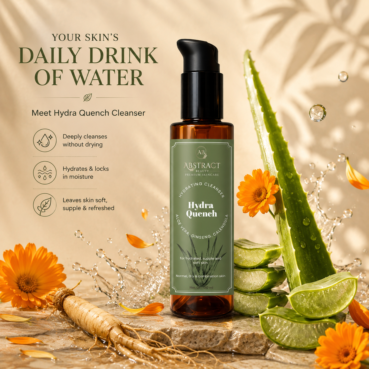 Hydra Quench Hydrating Cleanser |  2% Hyaluronic Acid