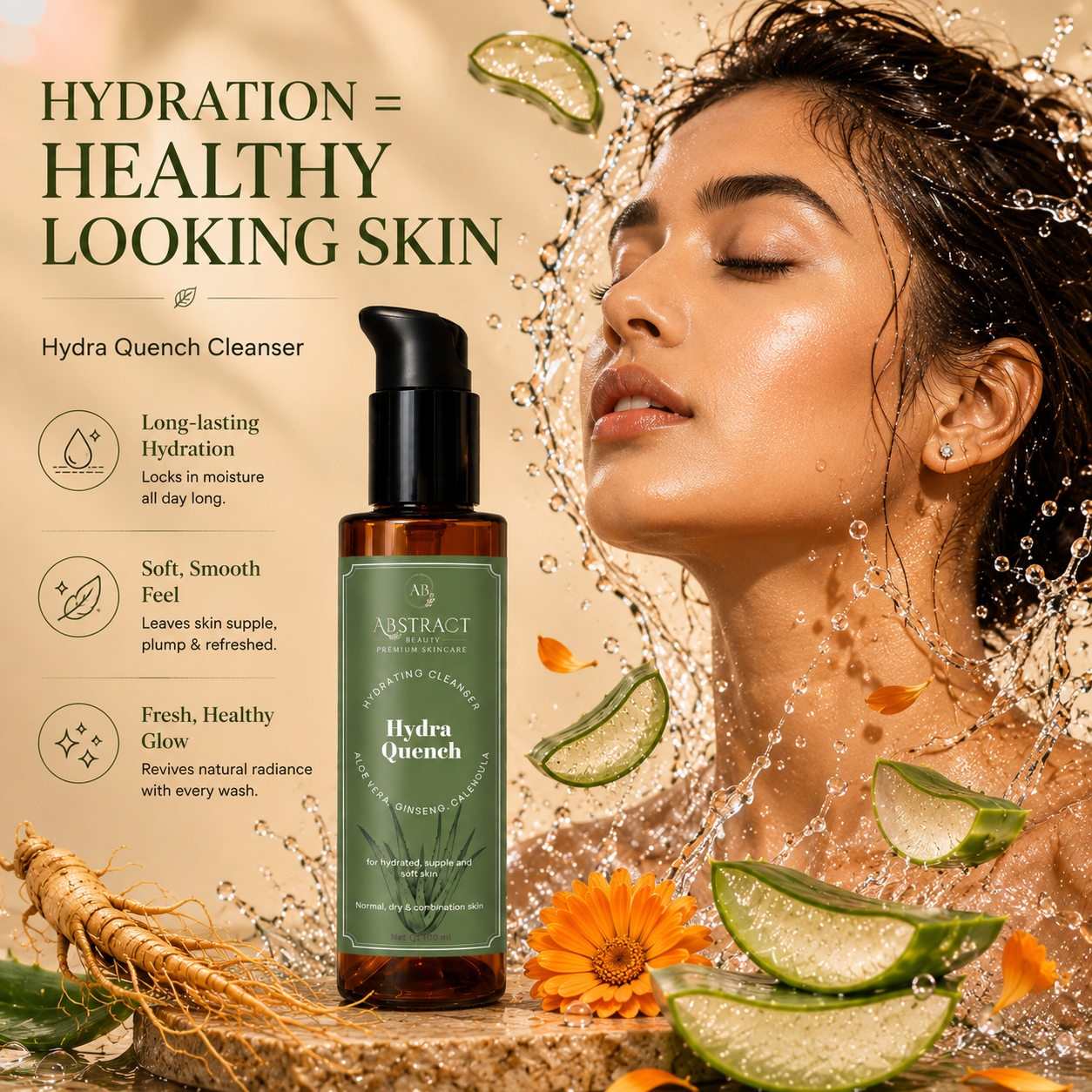 Hydra Quench Hydrating Cleanser |  2% Hyaluronic Acid